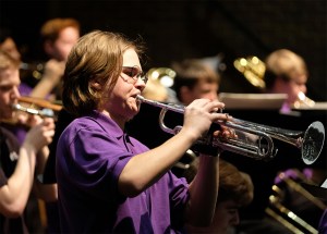 Student performs trumpet solo.